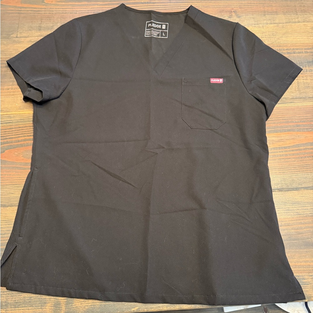 Pledge 5 Black Scrub Top